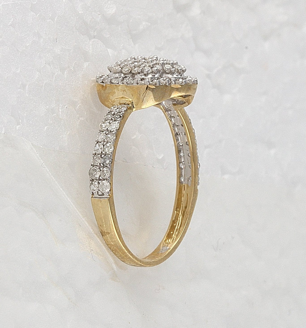 10kt Yellow Gold Womens Round Diamond Fashion Ring 1/2 Cttw