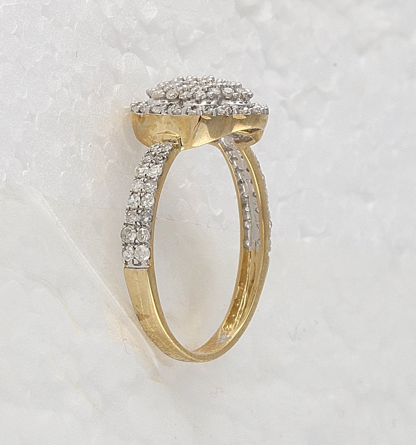 10kt Yellow Gold Womens Round Diamond Fashion Ring 1/2 Cttw
