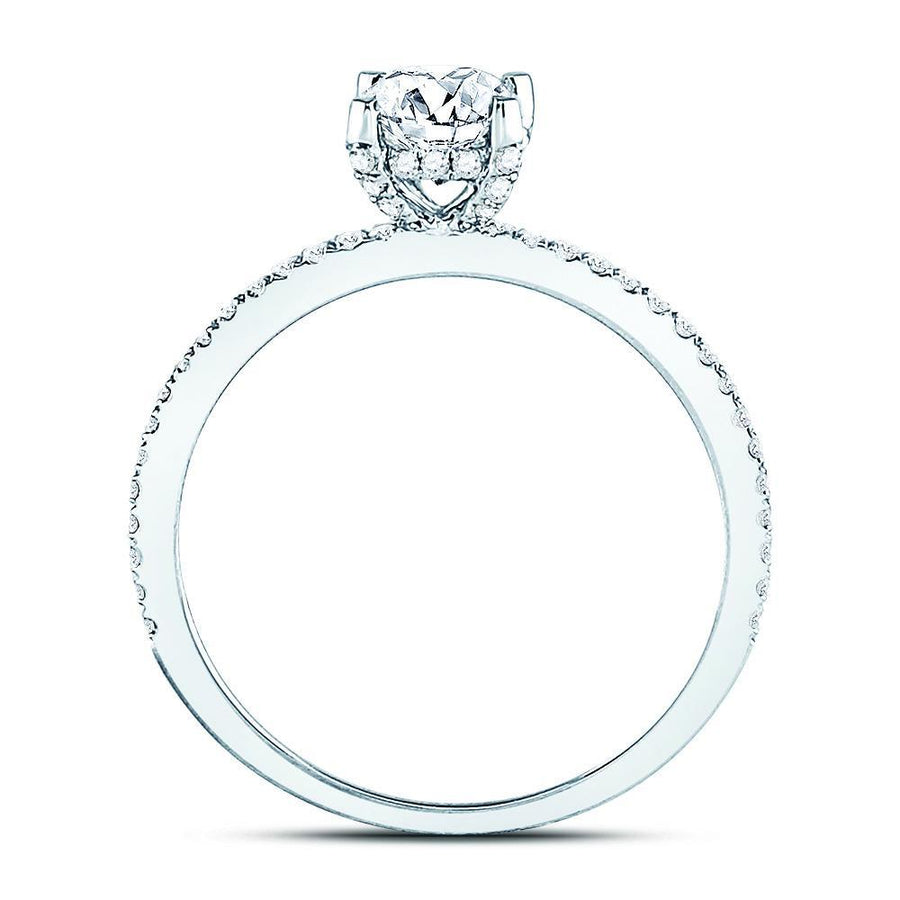 14kt White Gold Round Diamond Solitaire Bridal Wedding Engagement Ring 1 Cttw