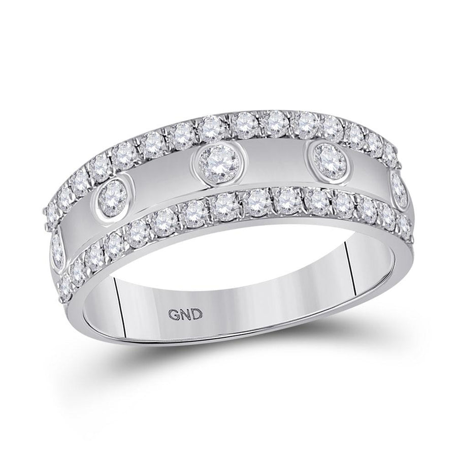 10kt White Gold Womens Round Diamond Anniversary Ring 3/4 Cttw