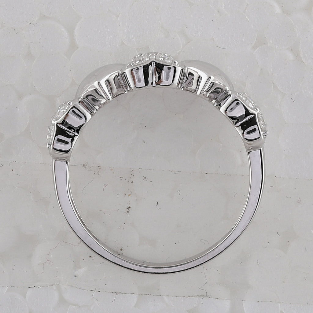 14kt White Gold Womens Round Diamond Heart Ring 1/3 Cttw