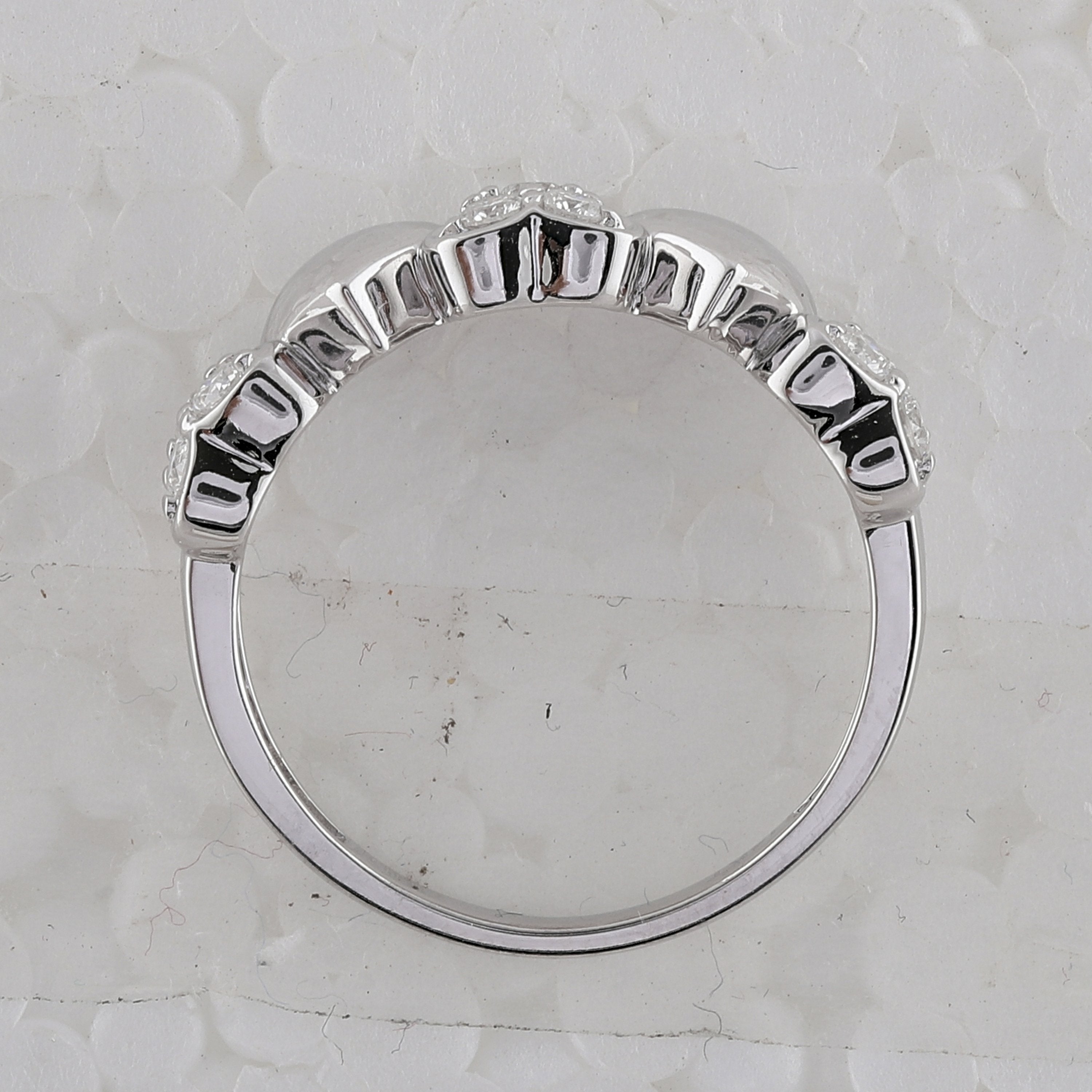 14kt White Gold Womens Round Diamond Heart Ring 1/3 Cttw