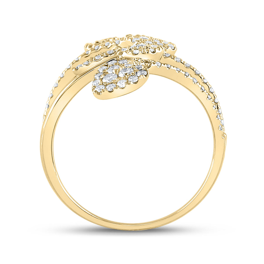 14kt Yellow Gold Womens Round Diamond Fashion Ring 1 Cttw