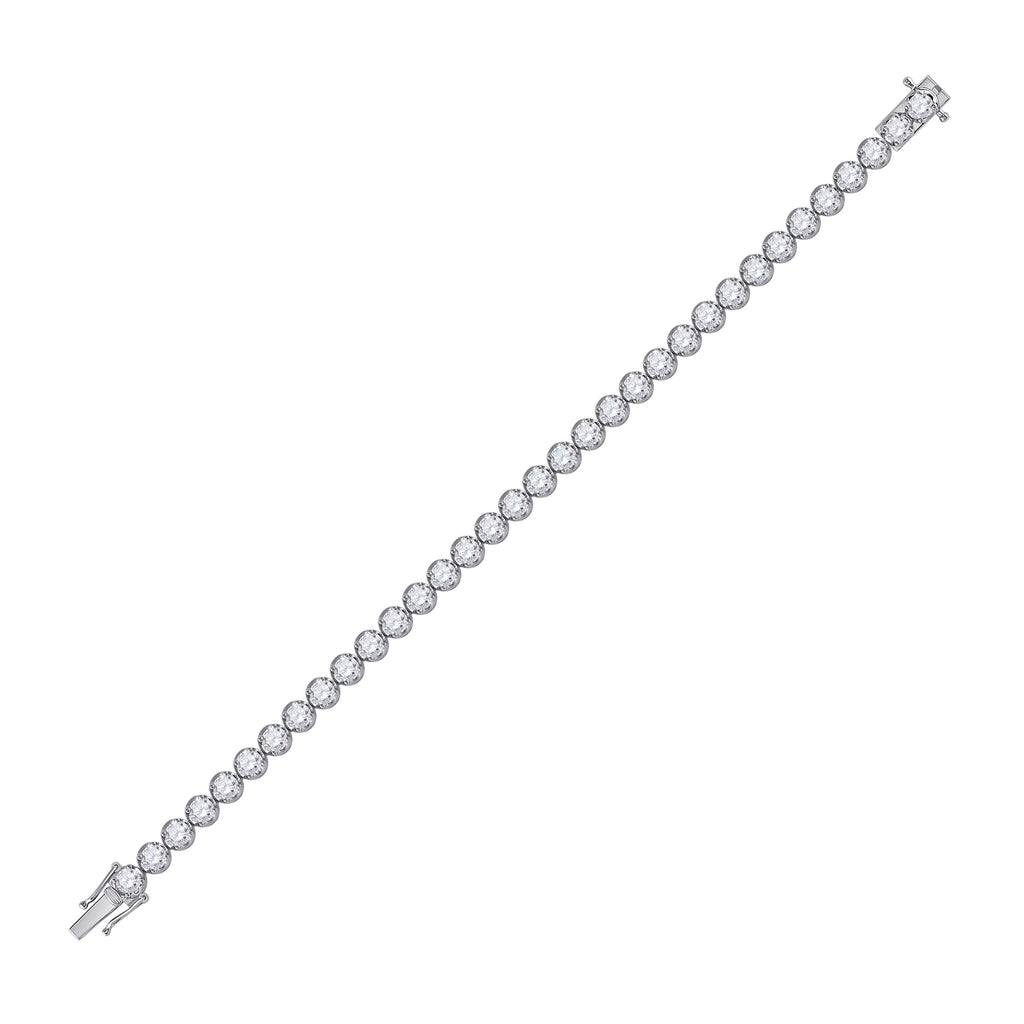 14kt White Gold Womens Round Diamond Tennis Bracelet 6 Cttw