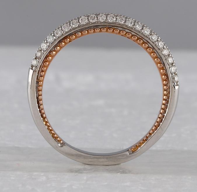 14kt Two-tone Gold Round Diamond Bridal Wedding Ring Band Set 1-7/8 Cttw