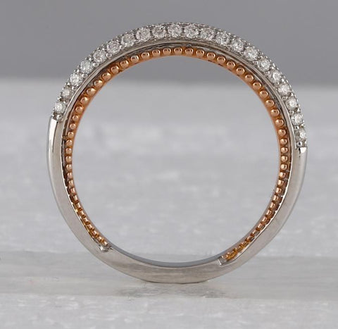 14kt Two-tone Gold Round Diamond Bridal Wedding Ring Band Set 1-7/8 Cttw