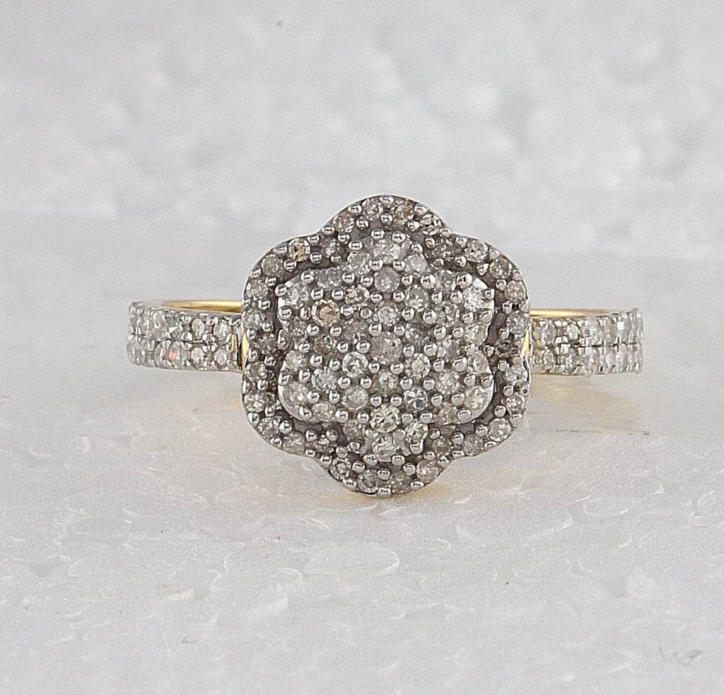 10kt Yellow Gold Womens Round Diamond Fashion Ring 1/2 Cttw