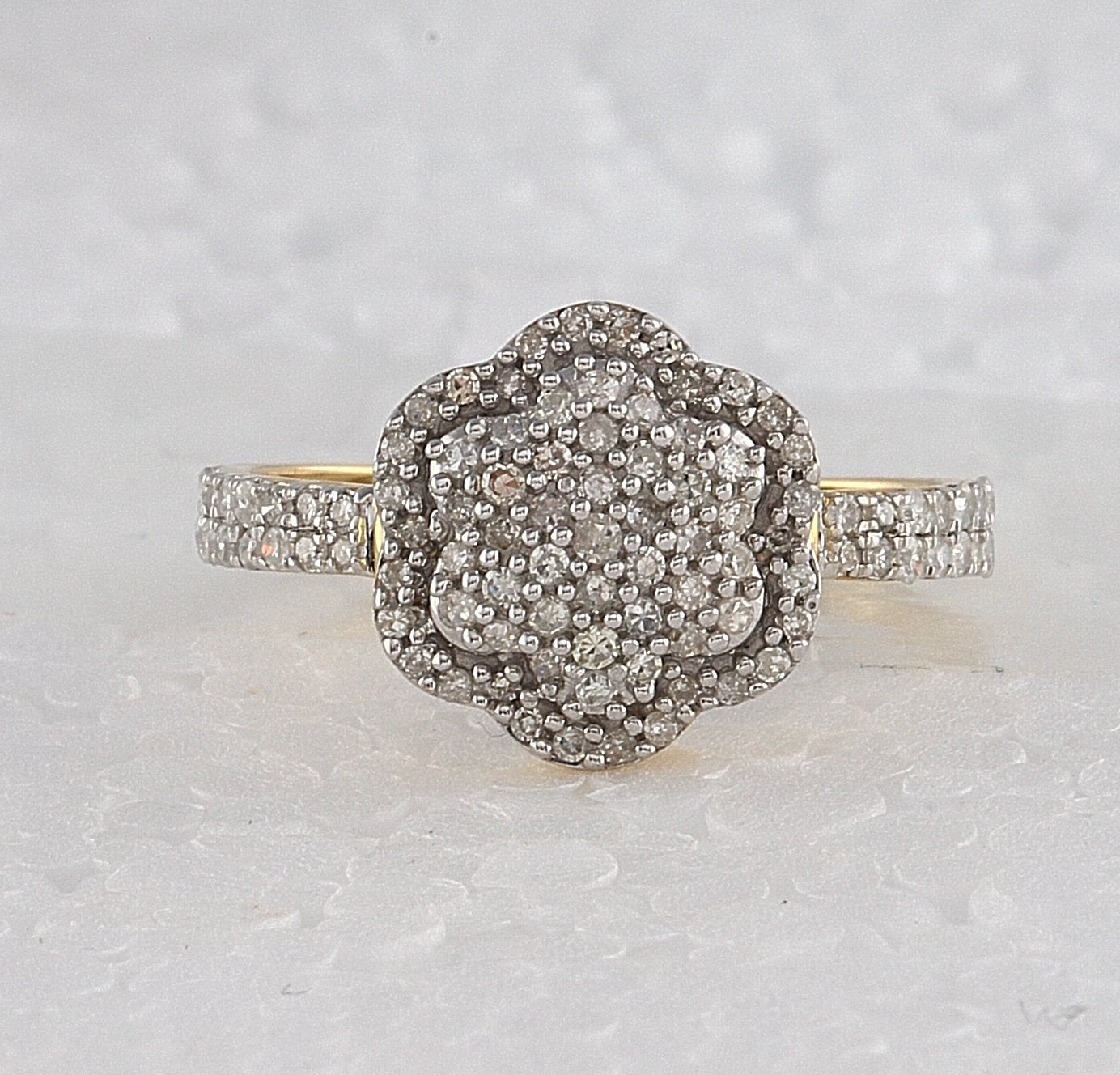 10kt Yellow Gold Womens Round Diamond Fashion Ring 1/2 Cttw