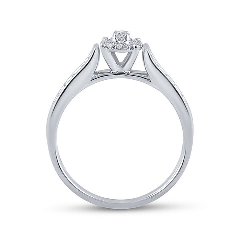 14kt White Gold Round Diamond Solitaire Bridal Wedding Engagement Ring 1/8 Cttw