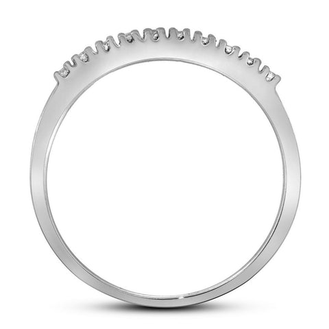 10kt White Gold Round Diamond Bridal Wedding Ring Band Set 1/3 Cttw