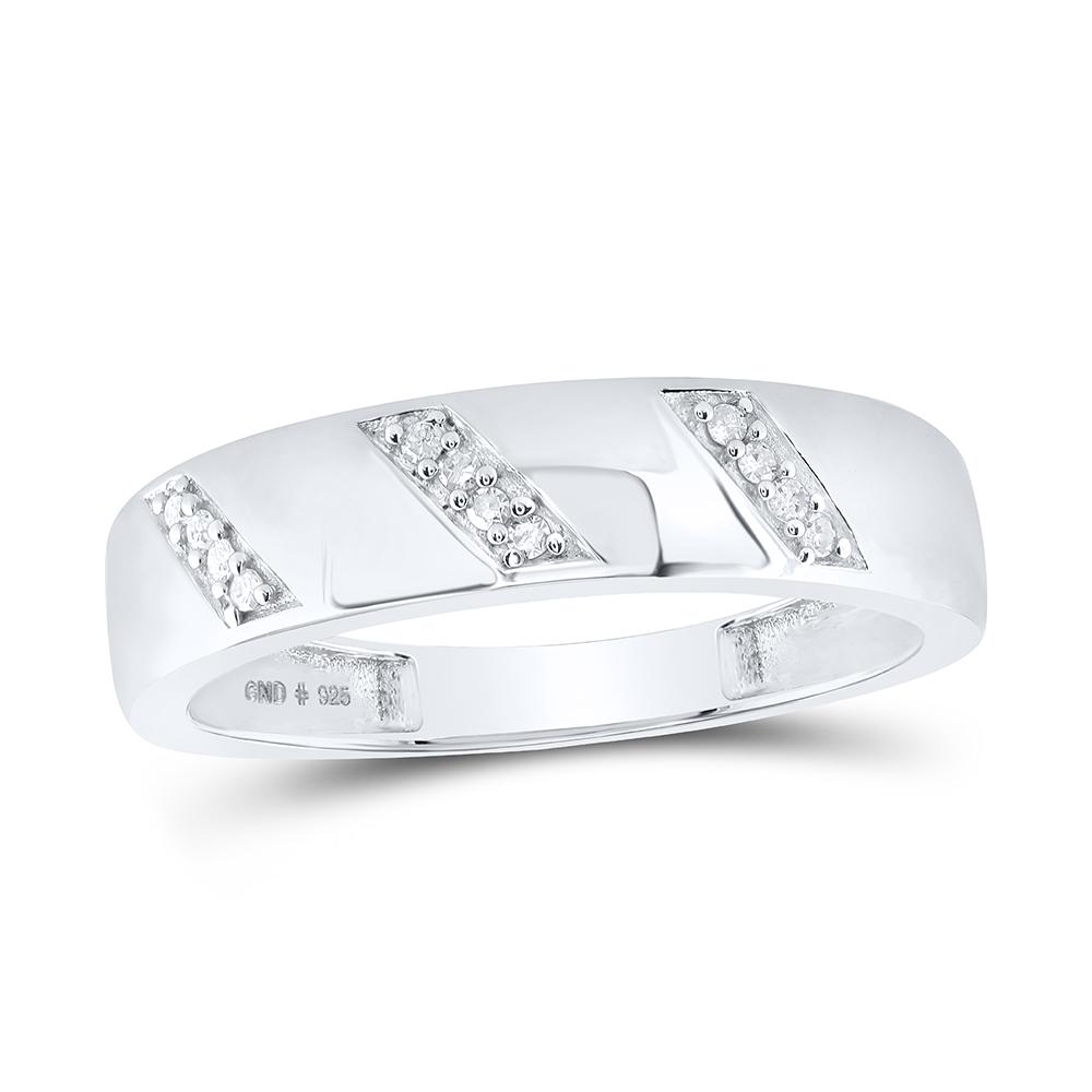 Sterling Silver His Hers Round Diamond Cluster Matching Wedding Set 1/4 Cttw