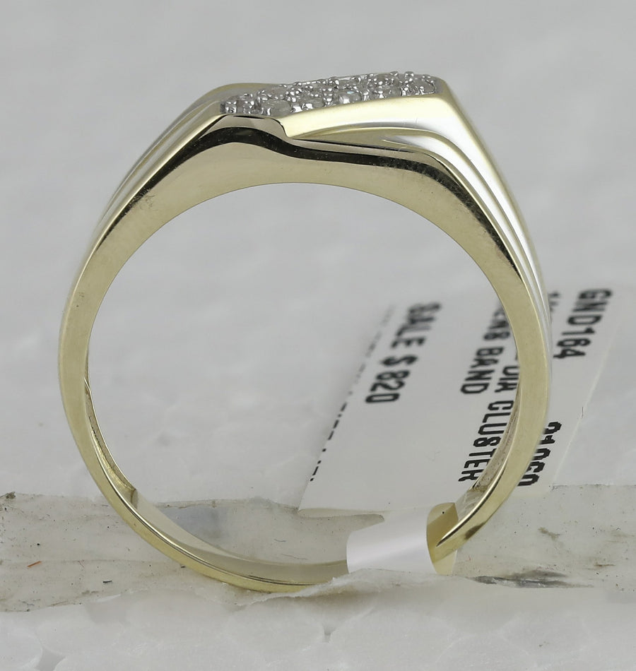 10kt Yellow Gold Mens Round Diamond Band Ring 1/10 Cttw