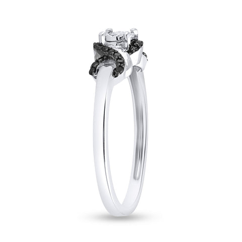 Sterling Silver Round Diamond Solitaire Bridal Wedding Engagement Ring 1/6 Cttw