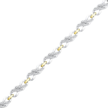 10kt Two-tone Gold Womens Round Diamond Infinity Bracelet 1/2 Cttw