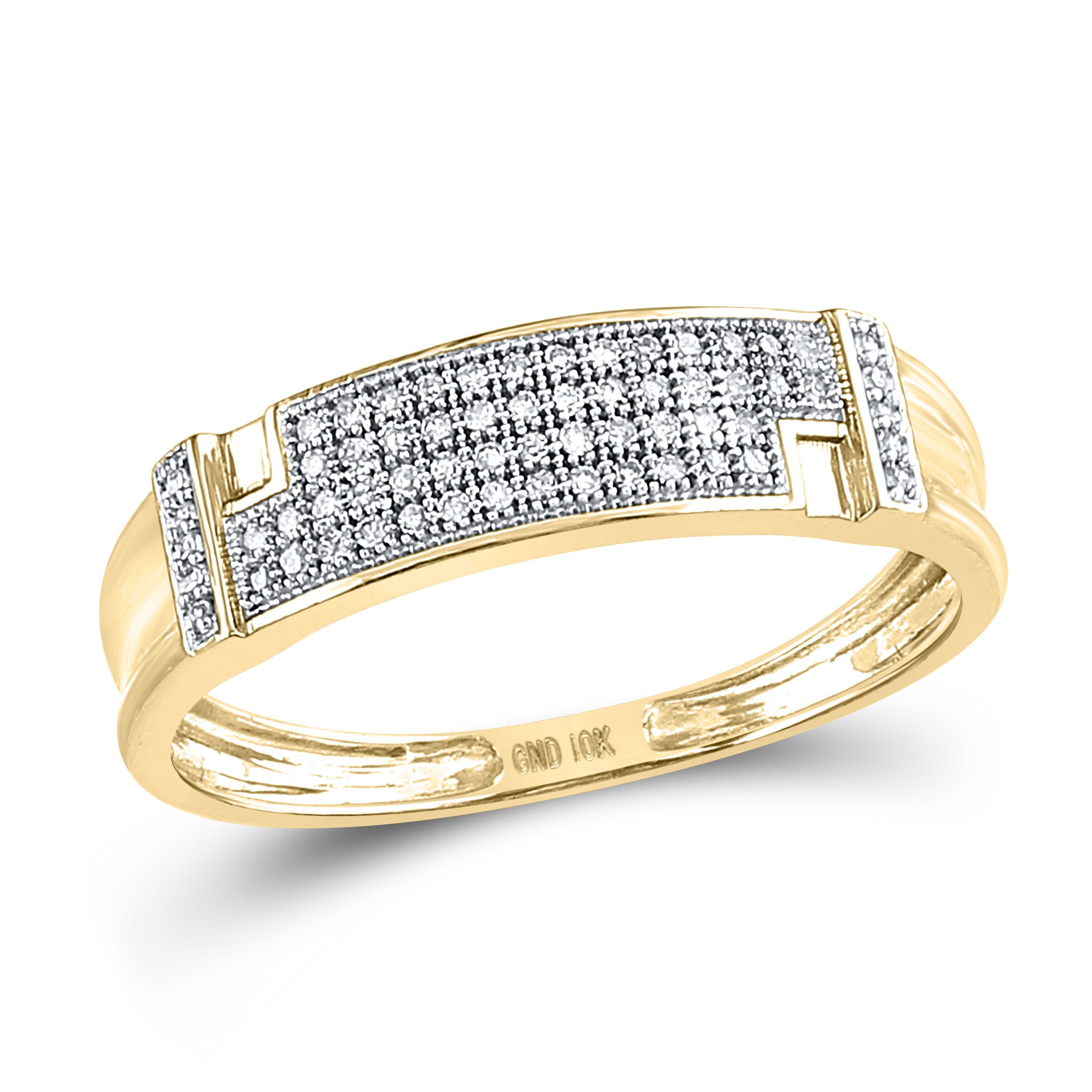 10kt Yellow Gold His Hers Round Diamond Square Matching Wedding Set 1/2 Cttw