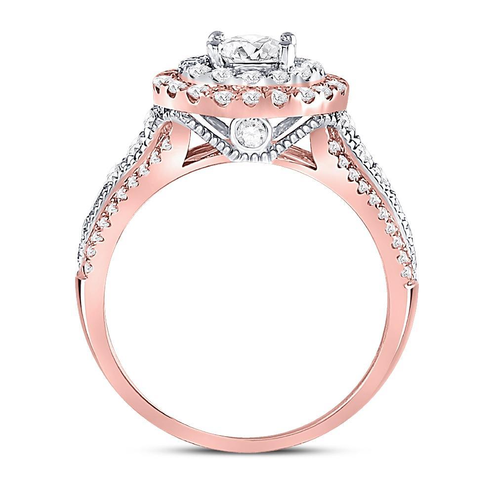 14kt Rose Gold Round Diamond Solitaire Bridal Wedding Engagement Ring 1-1/4 Cttw