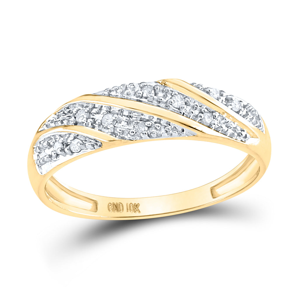 10kt Yellow Gold His Hers Round Diamond Square Matching Wedding Set 1/3 Cttw