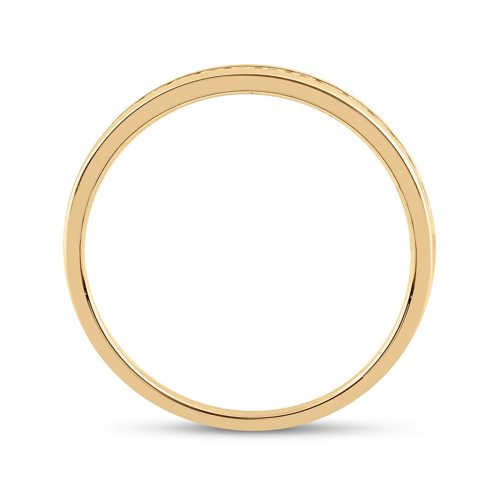 14kt Yellow Gold Womens Round Diamond Wedding Band 1/6 Cttw