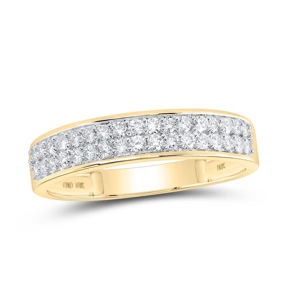 14kt Yellow Gold His Hers Round Diamond Cluster Matching Wedding Set 1-3/4 Cttw