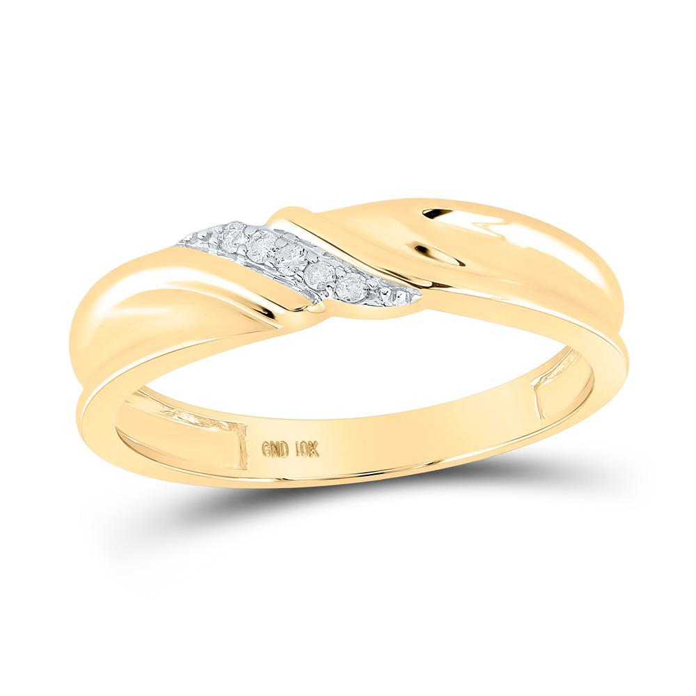 10k Yellow Gold Diamond His Hers Matching Trio Wedding Engagement Bridal Ring Set 1/4 Cttw