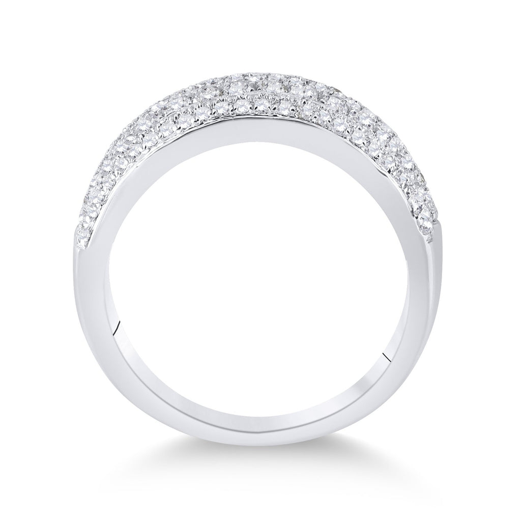 14kt White Gold Womens Round Diamond Anniversary Band Ring 1-1/3 Cttw