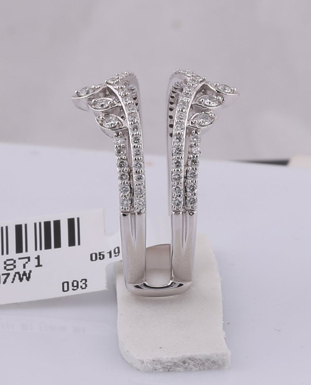 14kt White Gold Womens Round Diamond Wedding Wrap Ring Guard Enhancer 5/8 Cttw