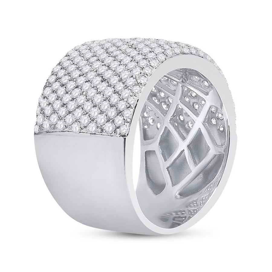 14kt White Gold Womens Round Diamond Pave Band Ring 2-1/4 Cttw