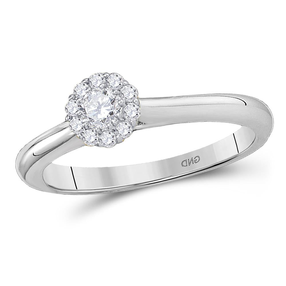 10kt White Gold Round Diamond Solitaire Bridal Wedding Engagement Ring 1/4 Cttw