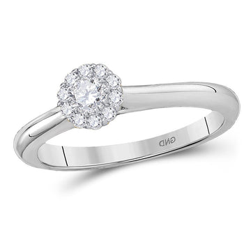 10kt White Gold Round Diamond Solitaire Bridal Wedding Engagement Ring 1/4 Cttw