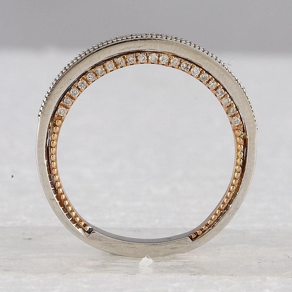 14kt Two-tone Gold Princess Diamond Bridal Wedding Ring Band Set 1-1/3 Cttw