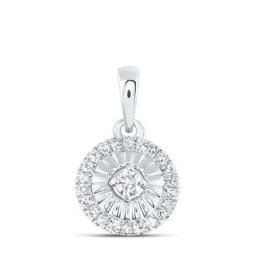 Sterling Silver Womens Round Diamond Cluster Pendant 1/8 Cttw