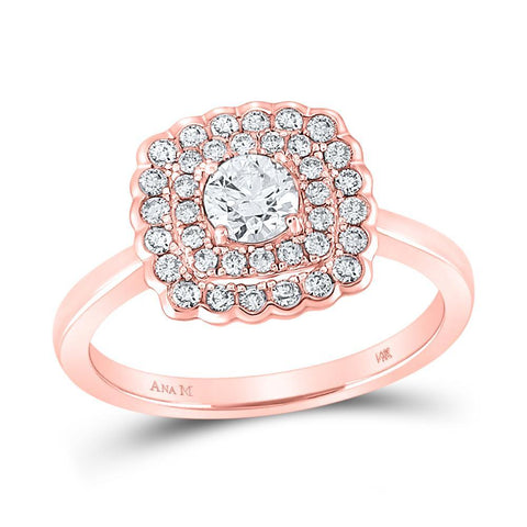 14kt Rose Gold Round Diamond Solitaire Bridal Wedding Engagement Ring 3/4 Cttw