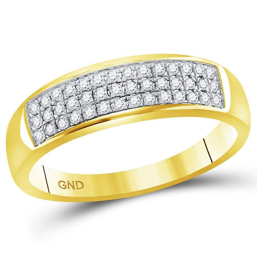 14kt Yellow Gold His Hers Round Diamond Halo Matching Wedding Set 7/8 Cttw