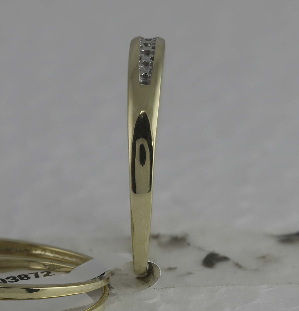 10kt Yellow Gold His Hers Round Diamond Solitaire Matching Wedding Set 1/12 Cttw