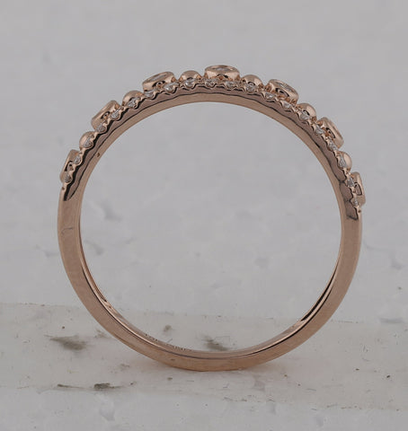 10kt Rose Gold Womens Round Diamond Band Ring 1/5 Cttw