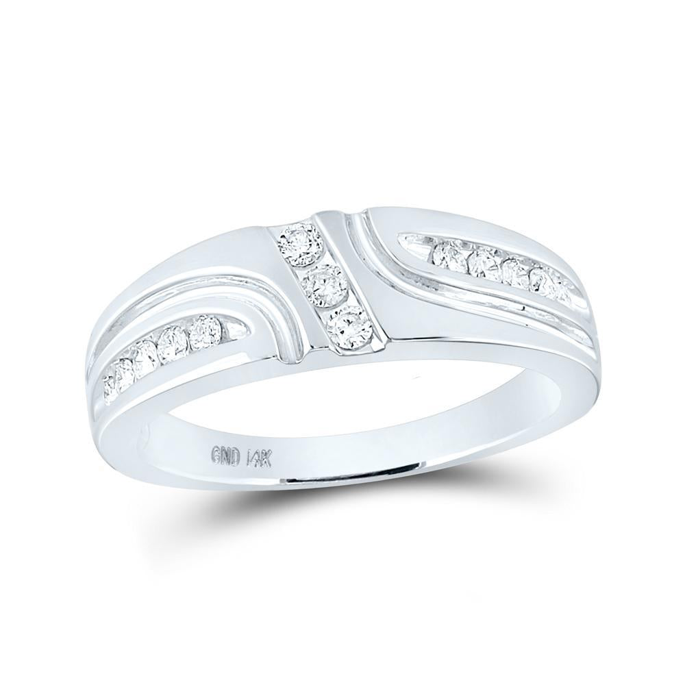 14kt White Gold His Hers Round Diamond Halo Matching Wedding Set 1 Cttw