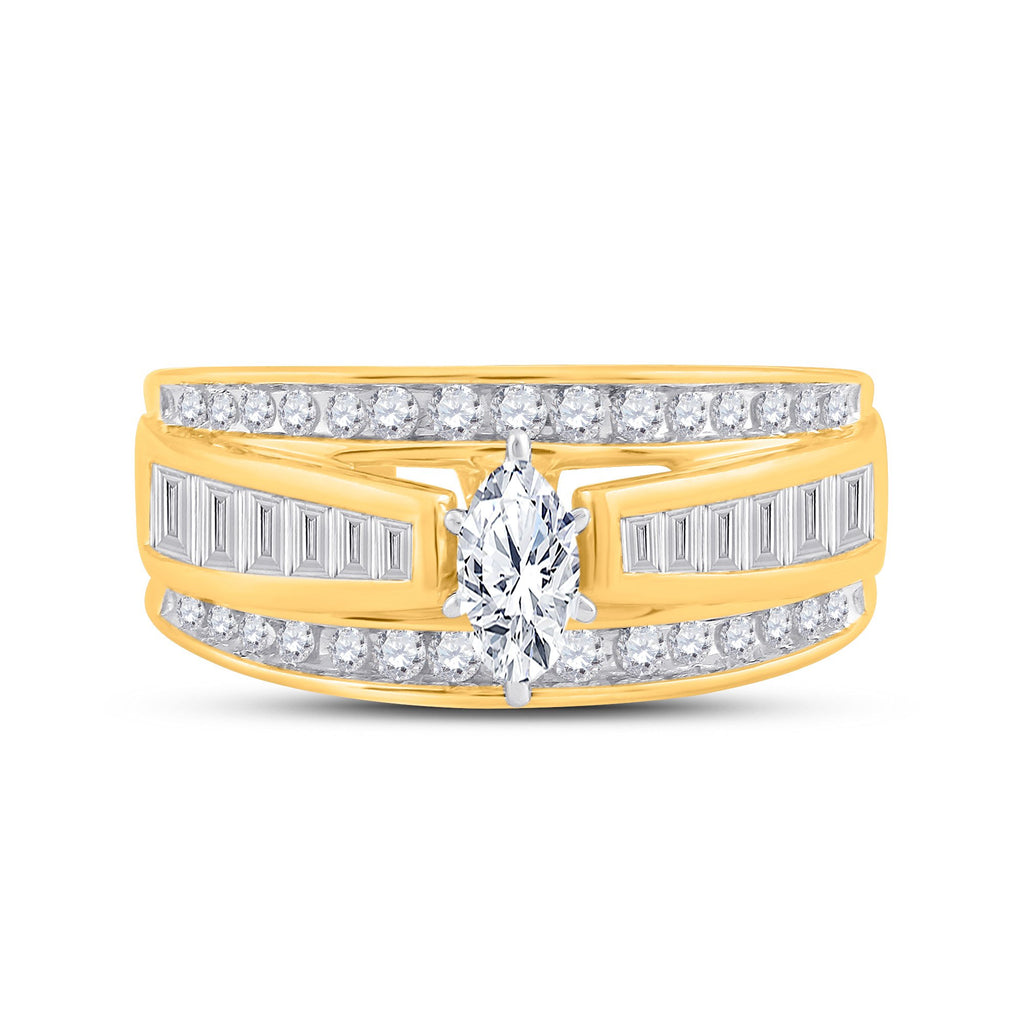 14kt Yellow Gold Marquise Diamond Solitaire Bridal Wedding Engagement Ring 1 Cttw