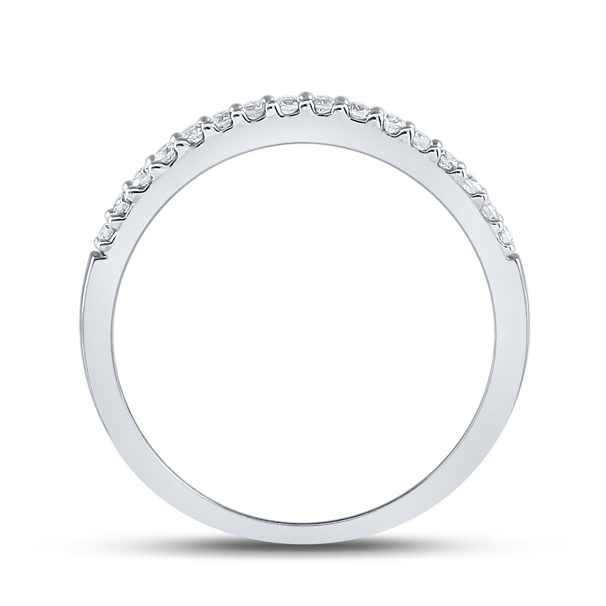 10kt White Gold Womens Round Diamond Wedding Contoured Band 1/6 Cttw