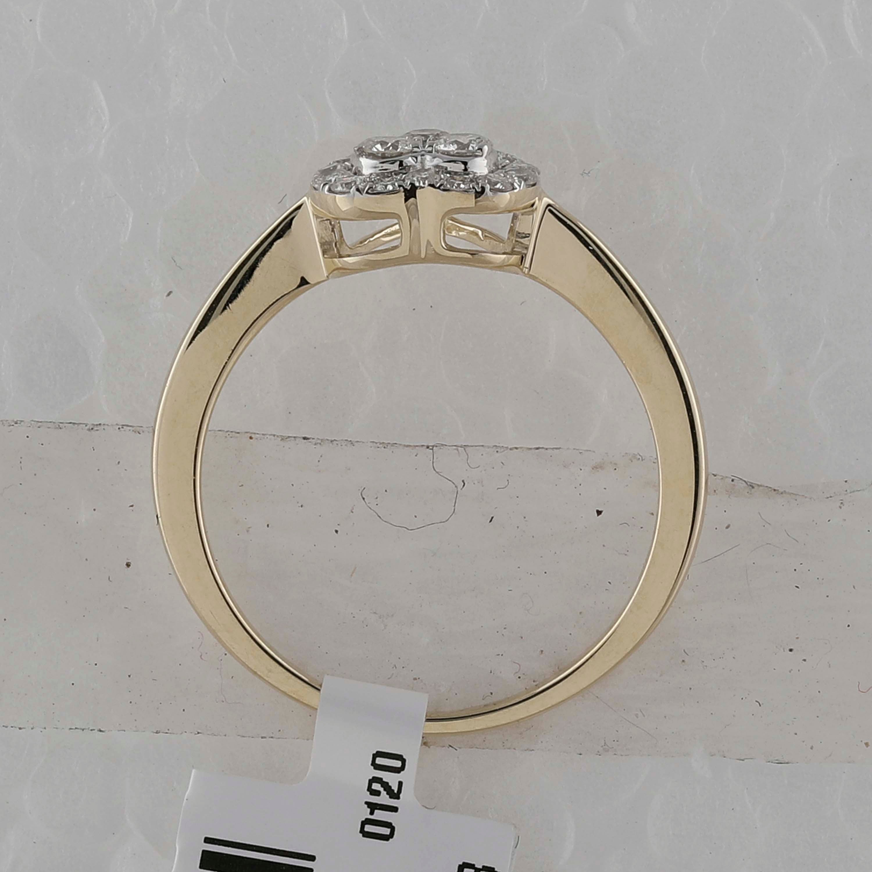 10kt Yellow Gold Womens Round Diamond Heart Ring 1/3 Cttw