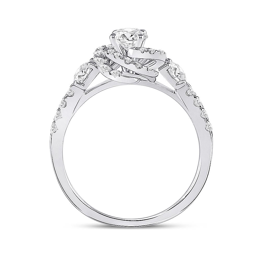 14kt White Gold Round Diamond Solitaire Bridal Wedding Engagement Ring 1 Cttw