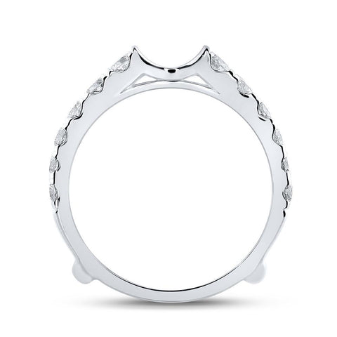 14kt White Gold Womens Round Diamond Wrap Enhancer Wedding Band 1-1/2 Cttw