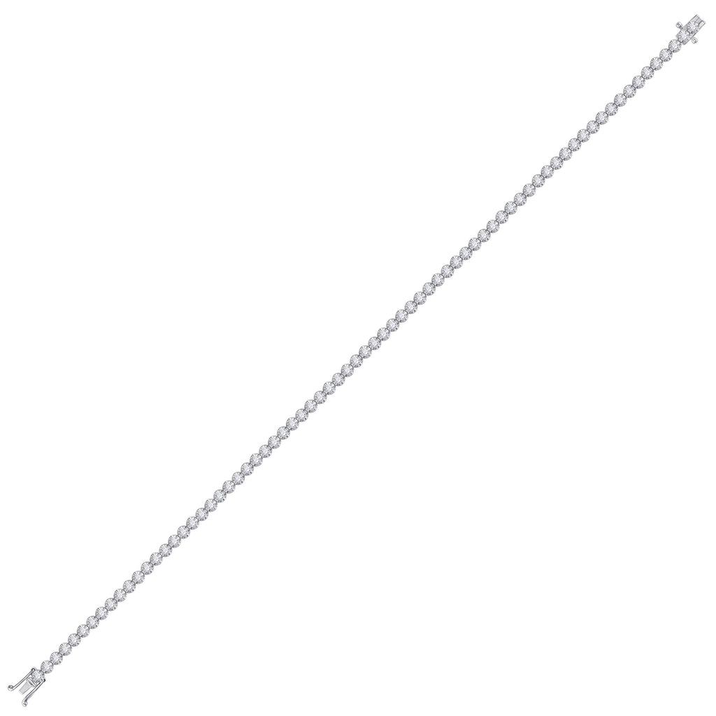 10kt White Gold Womens Round Diamond Studded Tennis Bracelet 1-1/5 Cttw