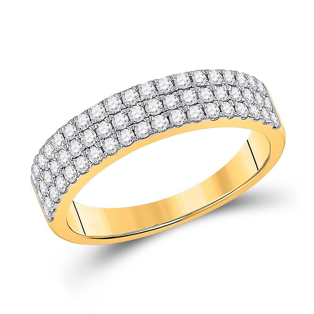 14kt Yellow Gold His Hers Round Diamond Cluster Matching Wedding Set 2-1/3 Cttw