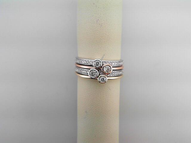 10kt Yellow Gold Womens Round Diamond Stackable Band Ring 1/2 Cttw