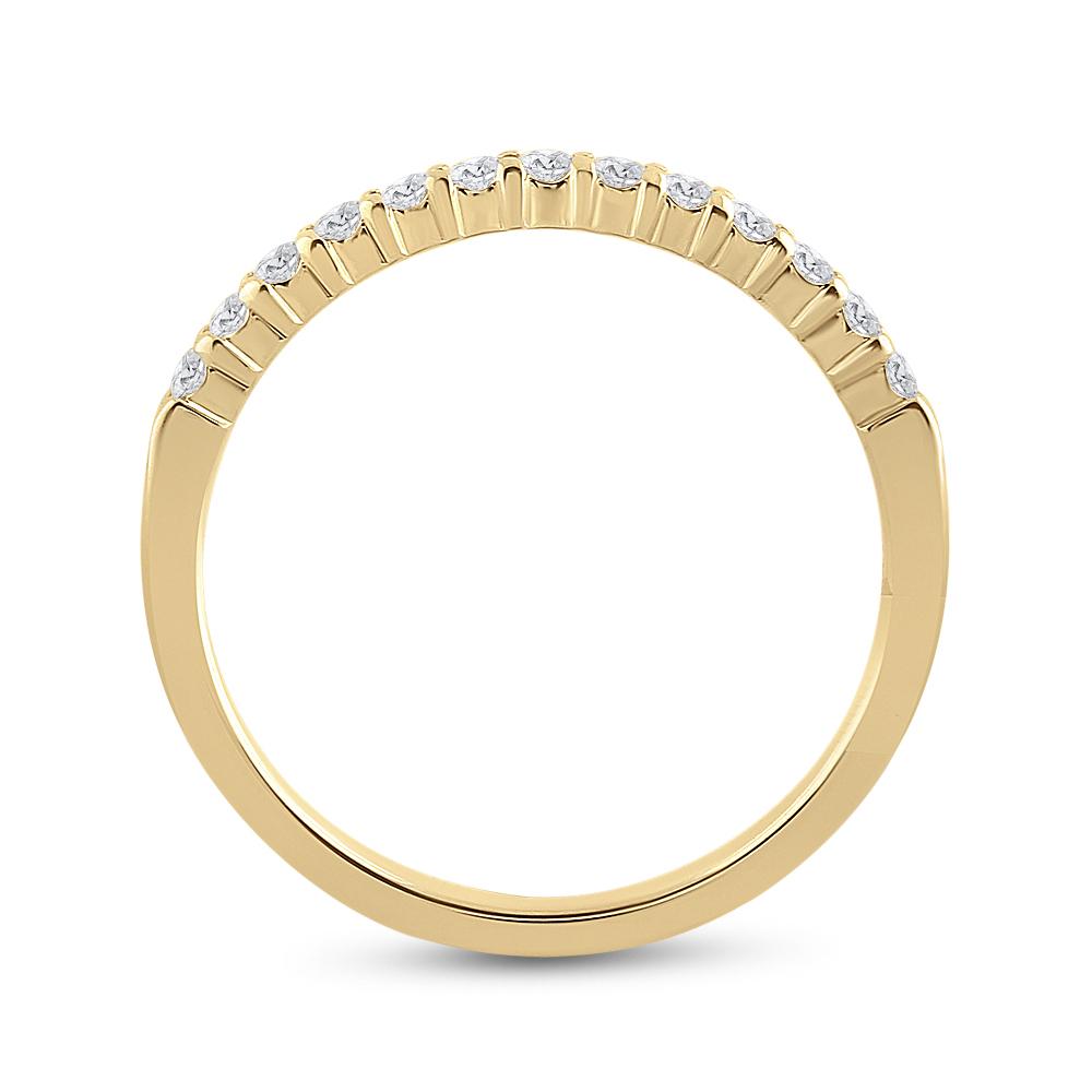 14kt Yellow Gold Womens Round Diamond Wedding Single Row Band 1/4 Cttw
