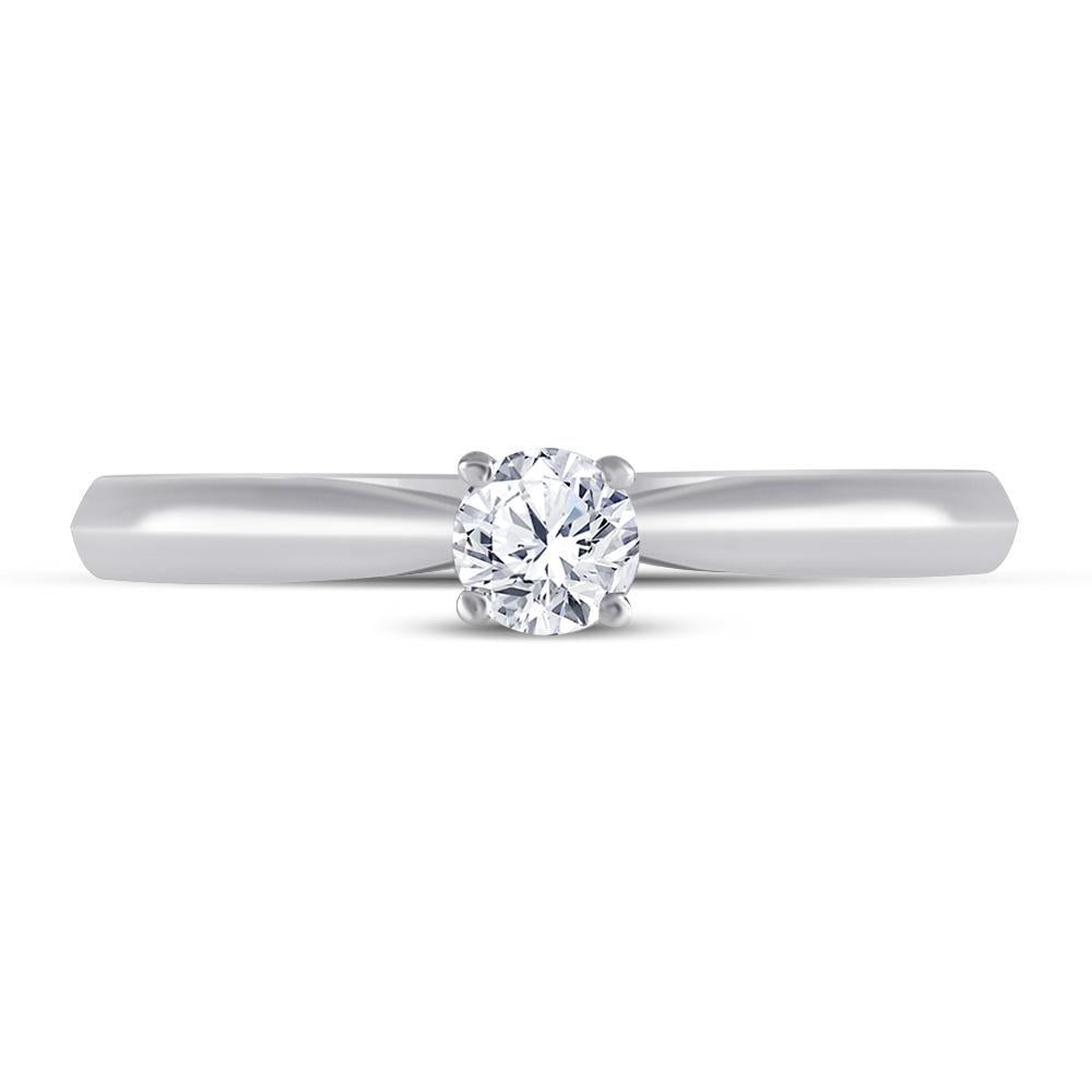 14kt White Gold Womens Round Diamond Solitaire Bridal Wedding Engagement Ring 1/4 Cttw