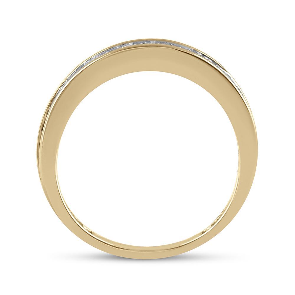 10kt Yellow Gold Womens Baguette Diamond Wedding Band 1/2 Cttw