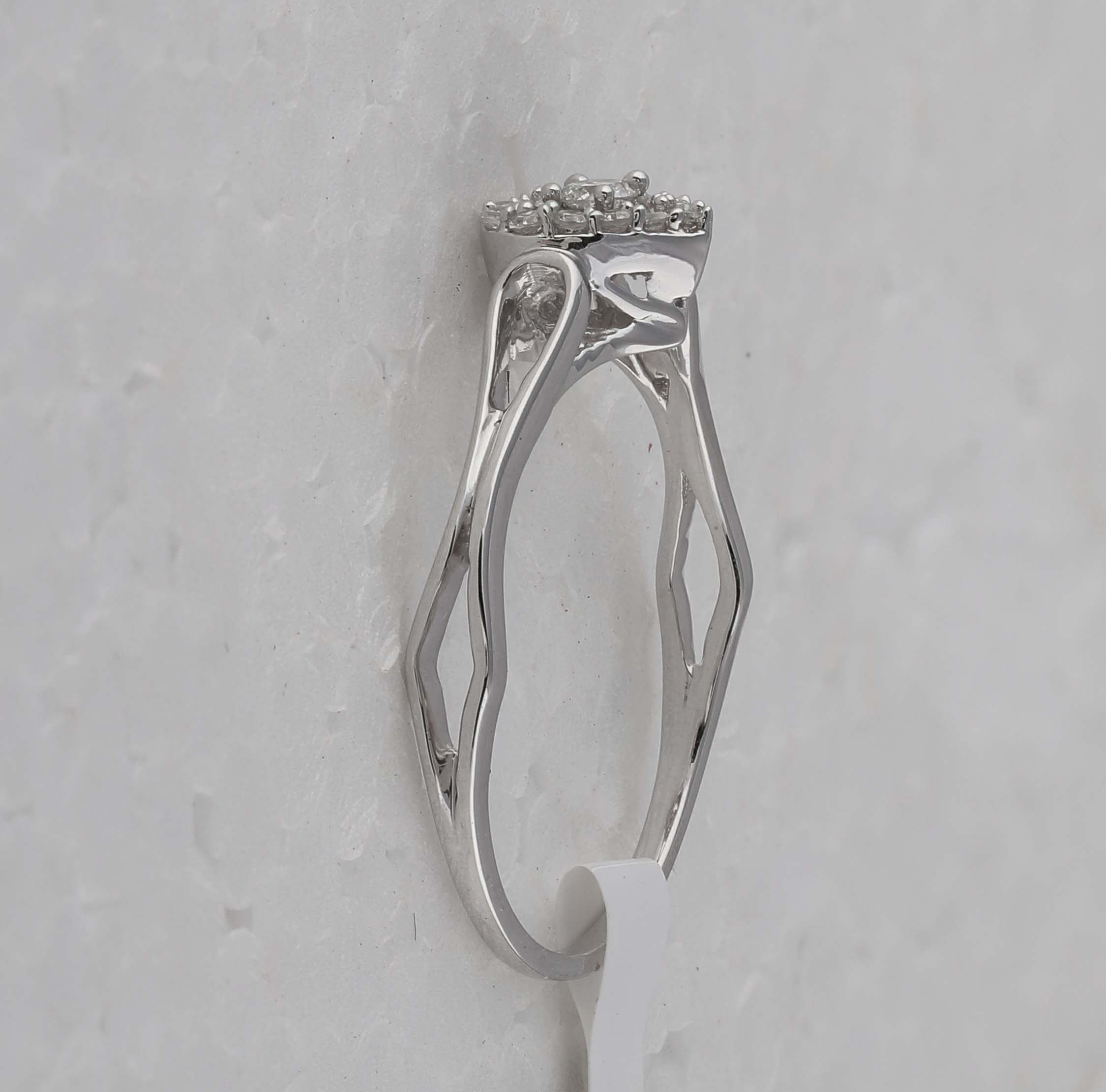 10kt White Gold Womens Round Diamond Heart Promise Ring 1/8 Cttw