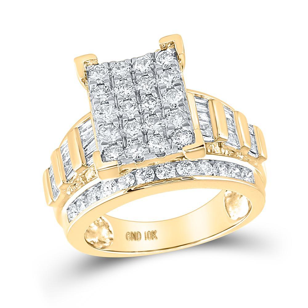 10kt Yellow Gold Round Diamond Bridal Wedding Engagement Ring 2 Cttw