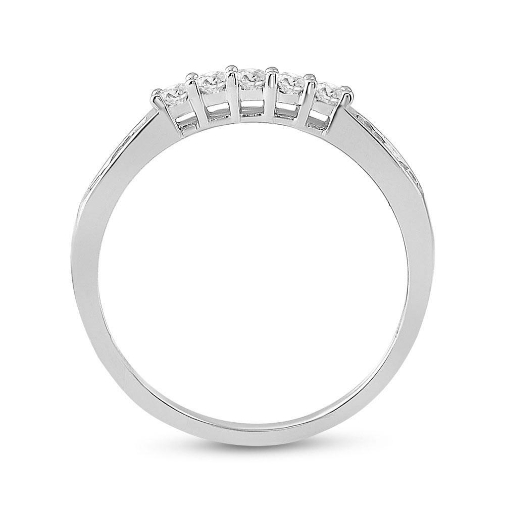 14kt White Gold Princess Diamond Bridal Wedding Ring Band Set 1 Cttw